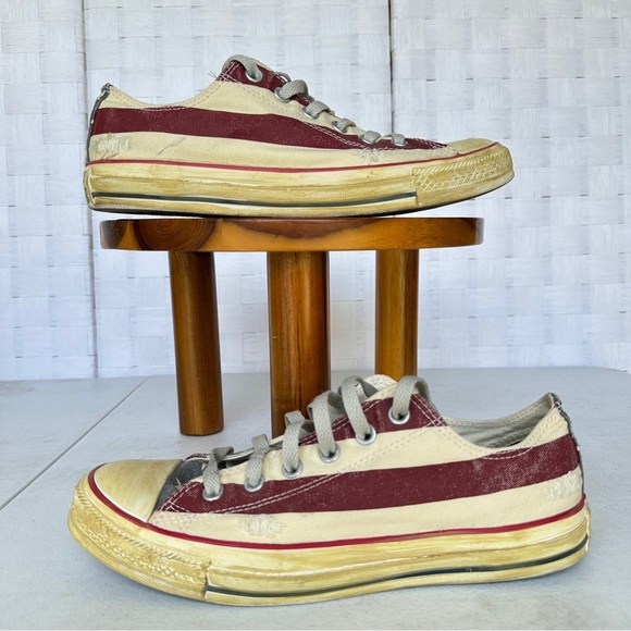 Rare Converse Distressed Aged Look Patriotic Sneakers Mens Size 8 Sz 9.5 Womens - Picture 2 of 8